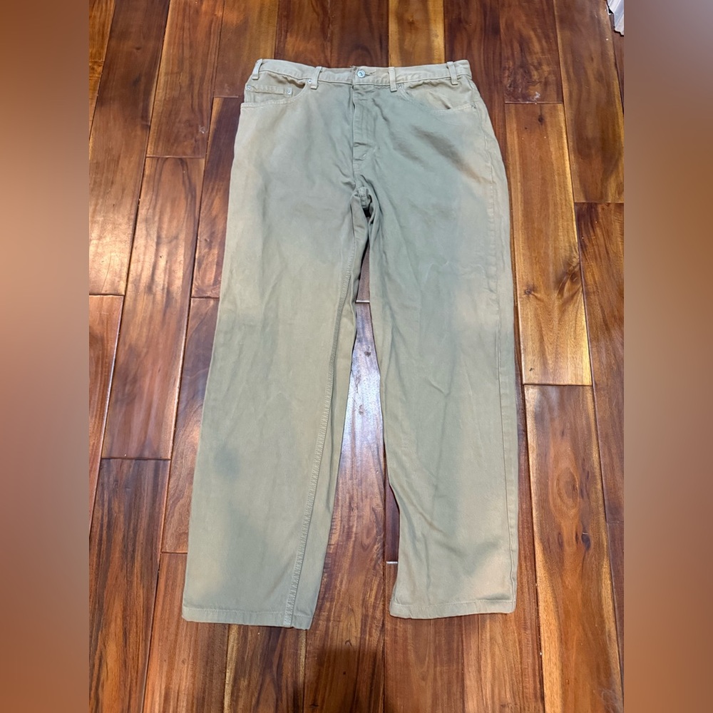 Vintage Levi’s 550 Relaxed Fit Jeans Tan Khaki W38 L34 Red Tab Actual 36x31